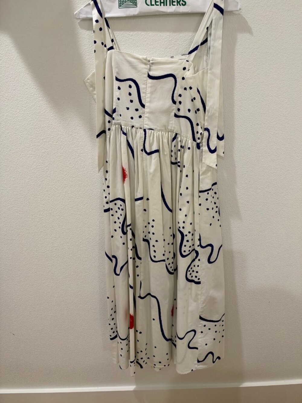 Hunter Bell Abstract Print Midi Dress, Size 4, White Navy Red